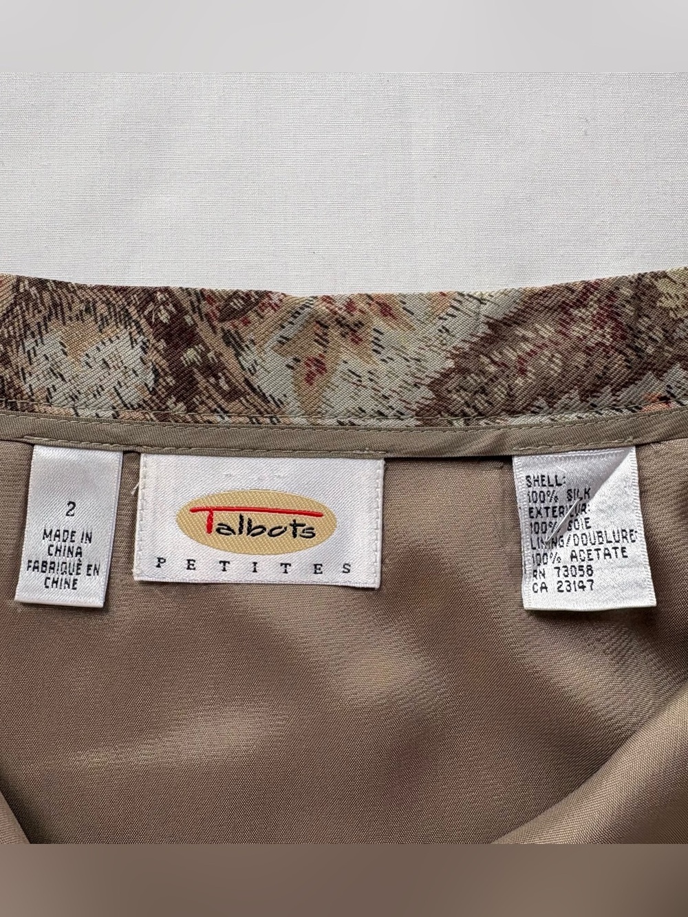 Vintage Talbots Silk Paisley Wrap Skirt Size 2 - Picture 7 of 8